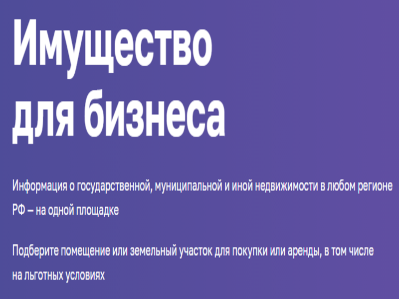 Сервис «Имущество для бизнеса» Цифровой платформы МСП.